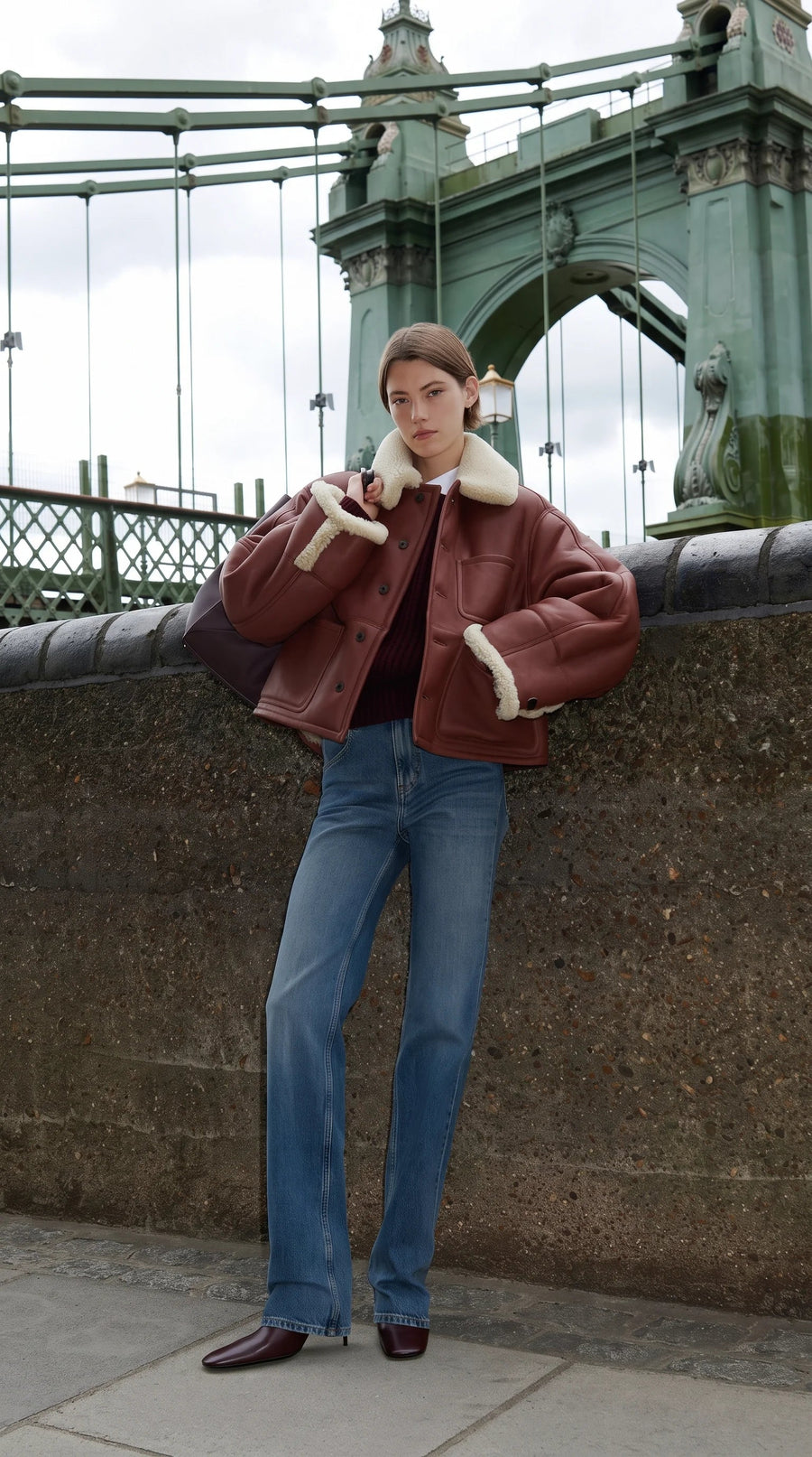 WOMEN SHEARLING LEATHER JACKET'S
