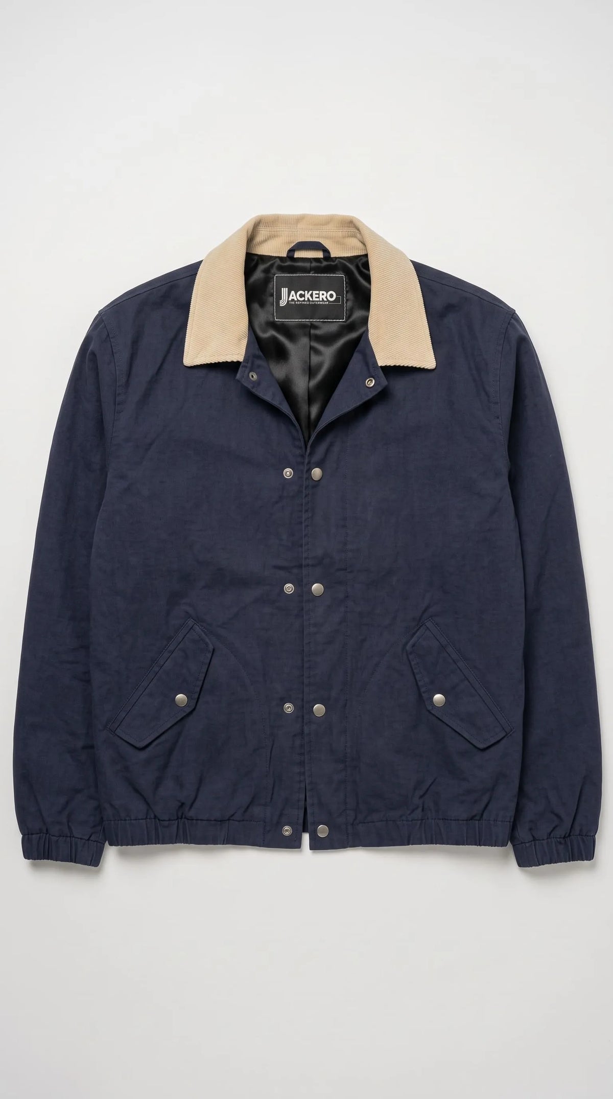DARK NAVY BLUE COTTON COACH JACKET