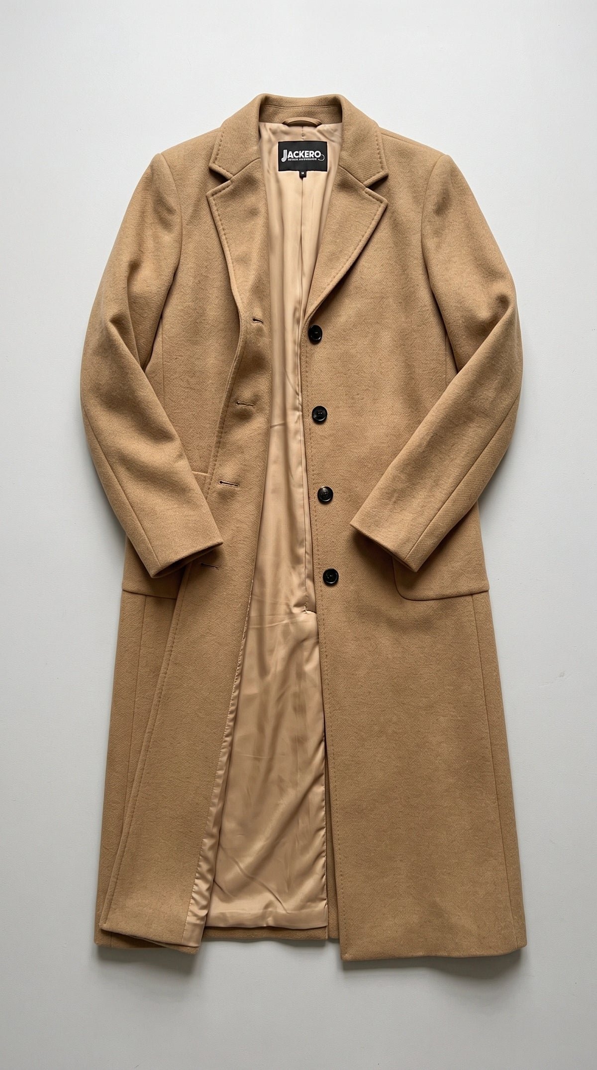 CAMEL LONG WOOL COAT