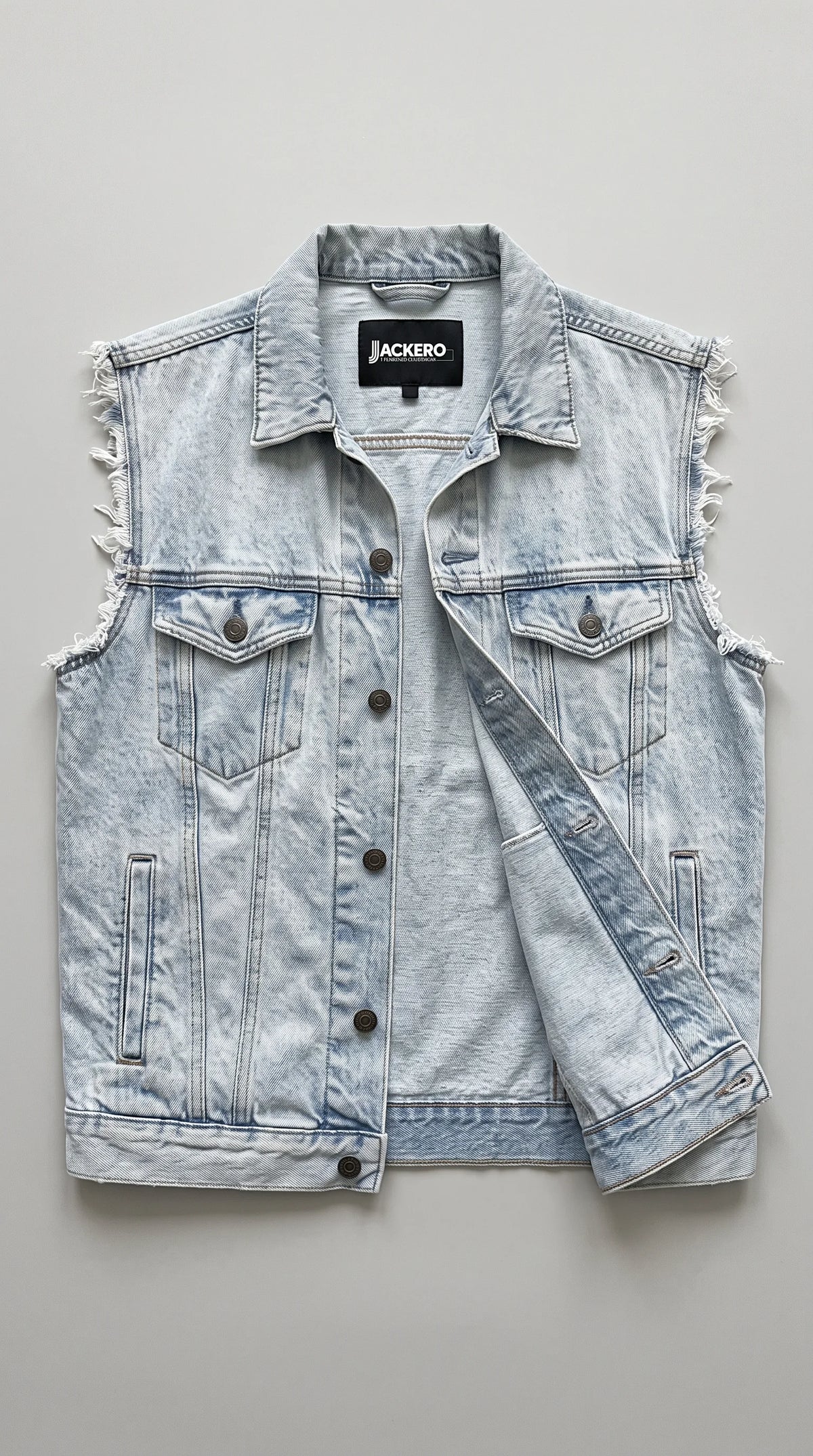 LIGHT WASH DENIM VEST