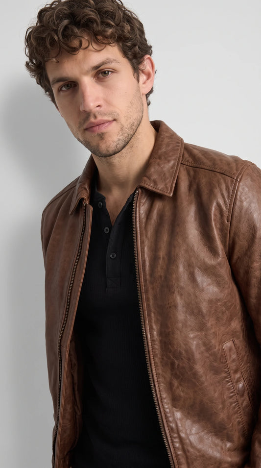 BROWN LEATHER JACKET