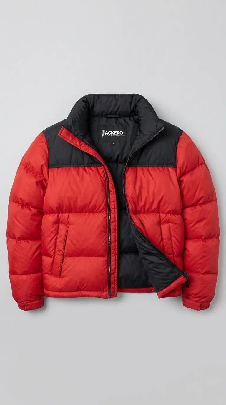 RED AND BLACK PUFFER JACKET