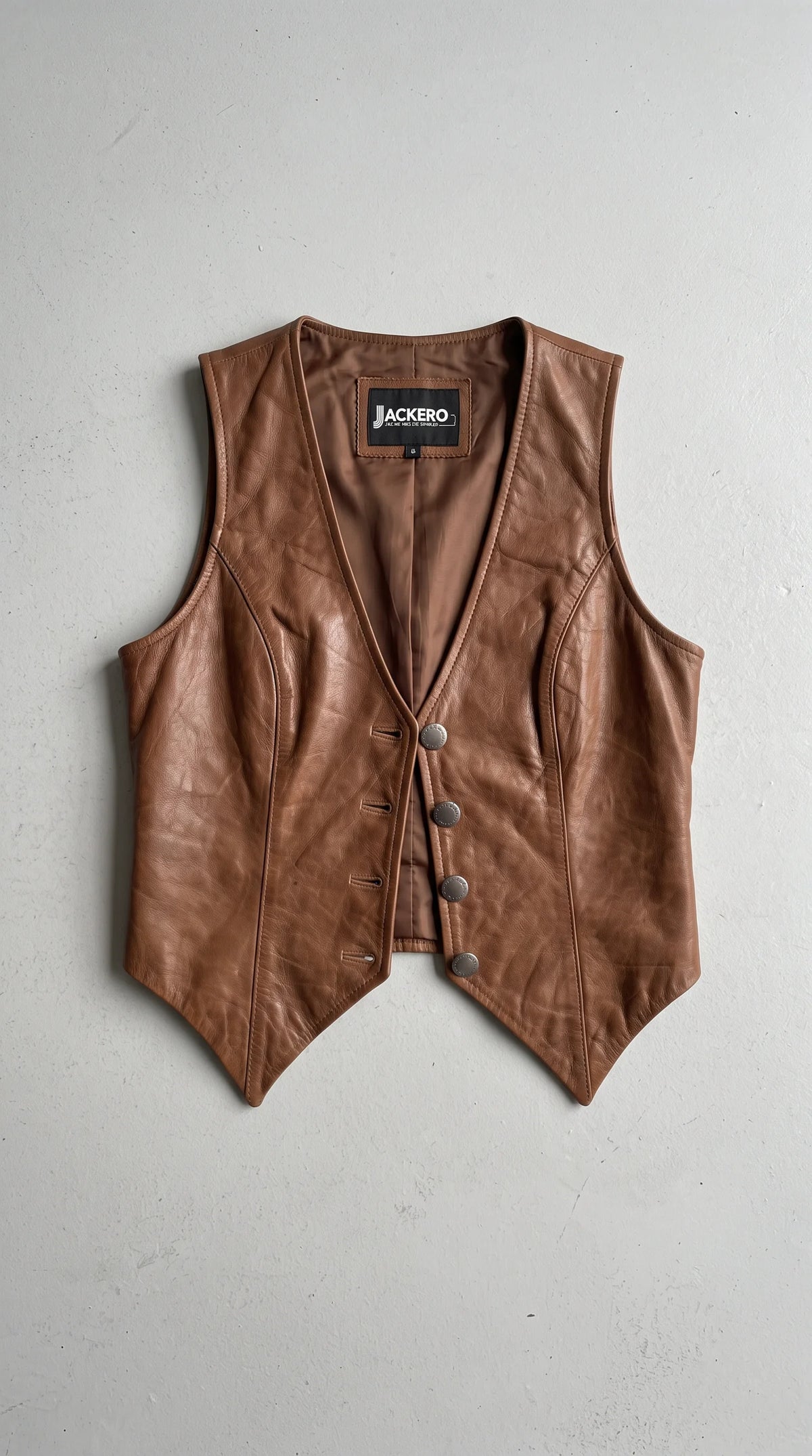LIGHT BROWN LEATHER VEST