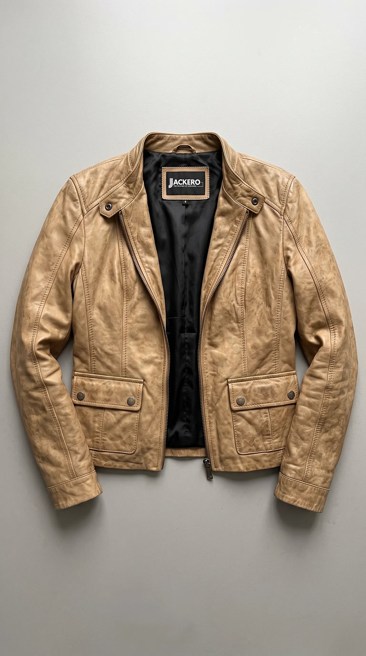 LIGHT BROWN LEATHER JACKET