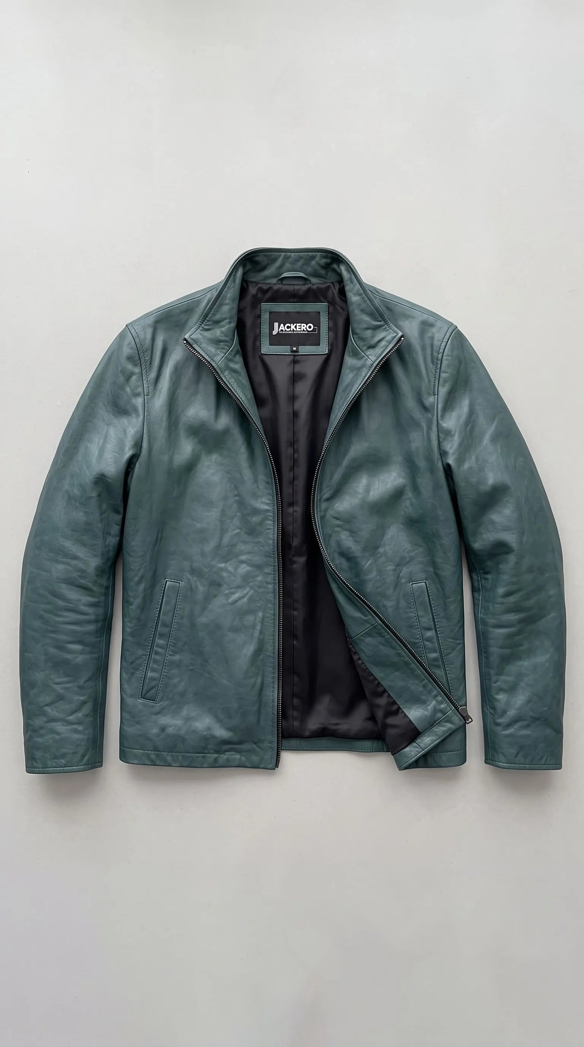 DARK CYAN LEATHER JACKET