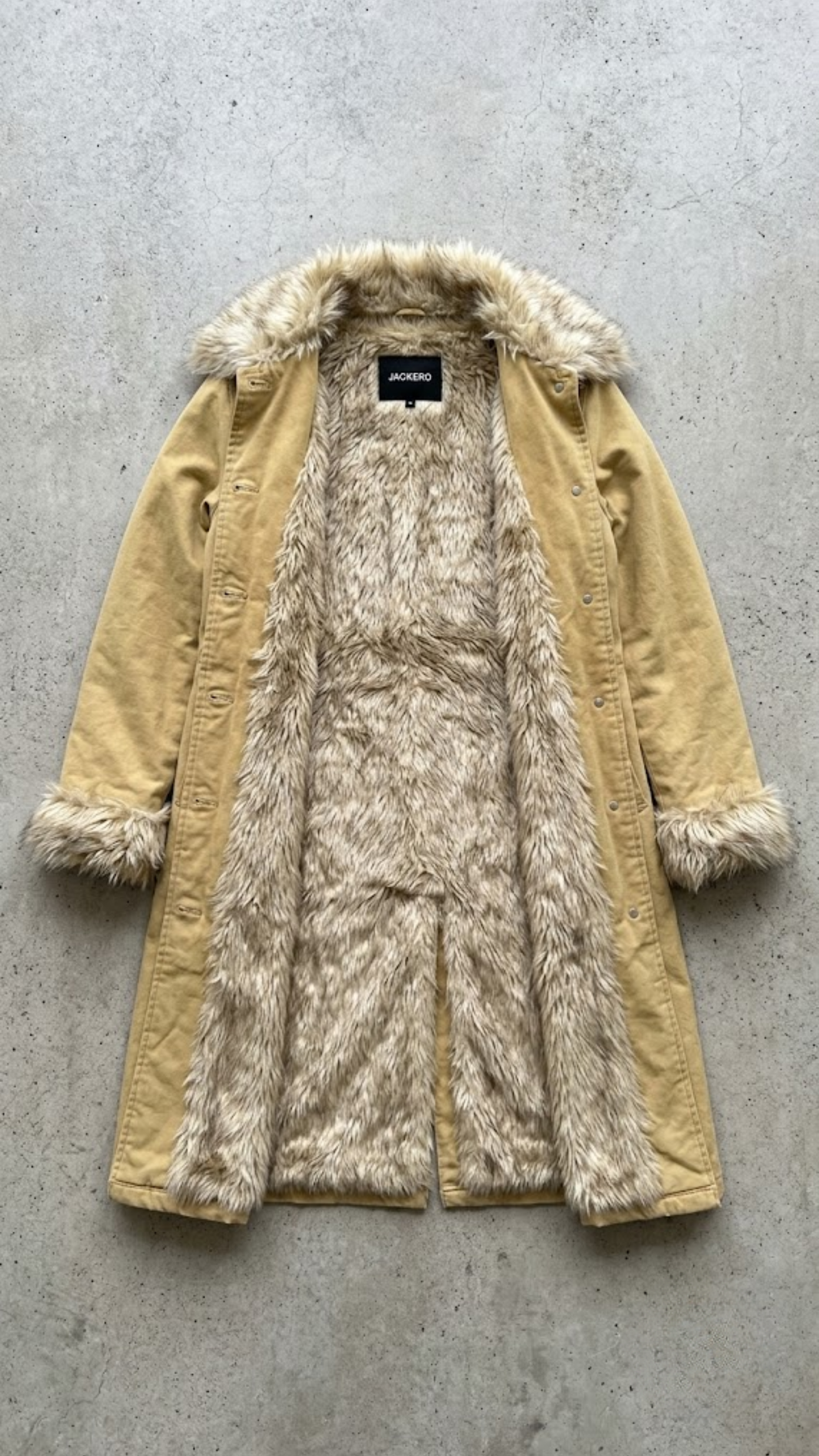 LIGHT YELLOW COTTON LONG OVER-COAT