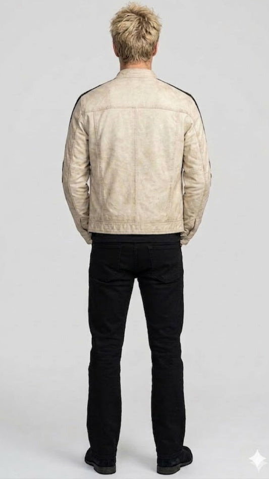 OFF-WHITE CAFE RACER LEATHER BIKER JACKET