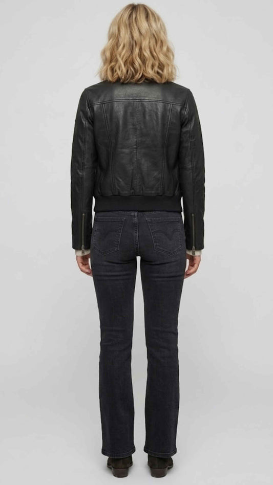PREMIUM BLACK LEATHER BOMBER JACKET