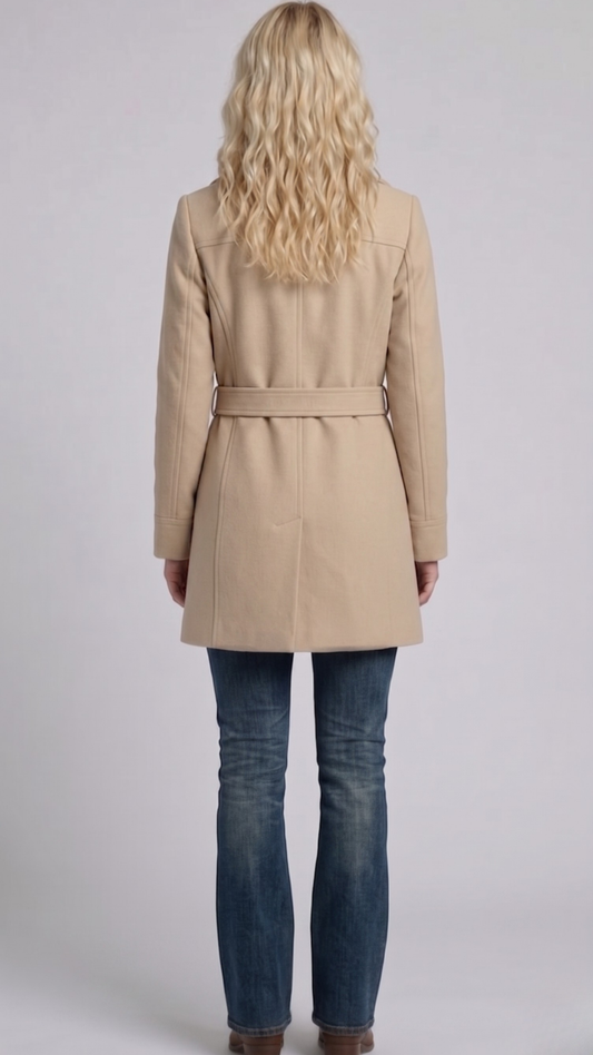 Regular fit beige soft cotton jacket designed with deep side pockets, offering both comfort and modern utility.