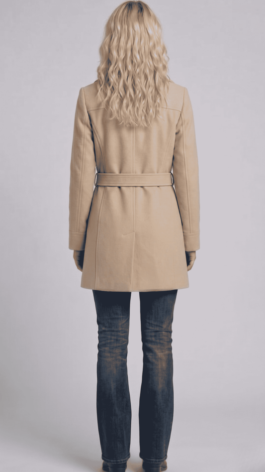 Regular fit beige soft cotton jacket designed with deep side pockets, offering both comfort and modern utility.