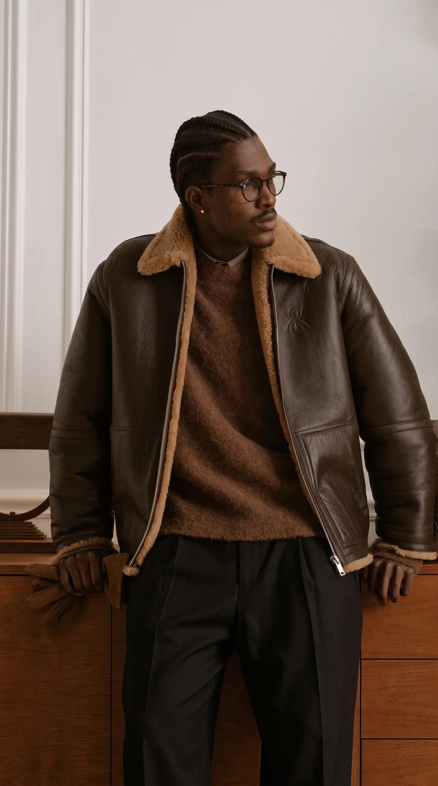 MEN SHEARLING LEATHER  JACKET'S