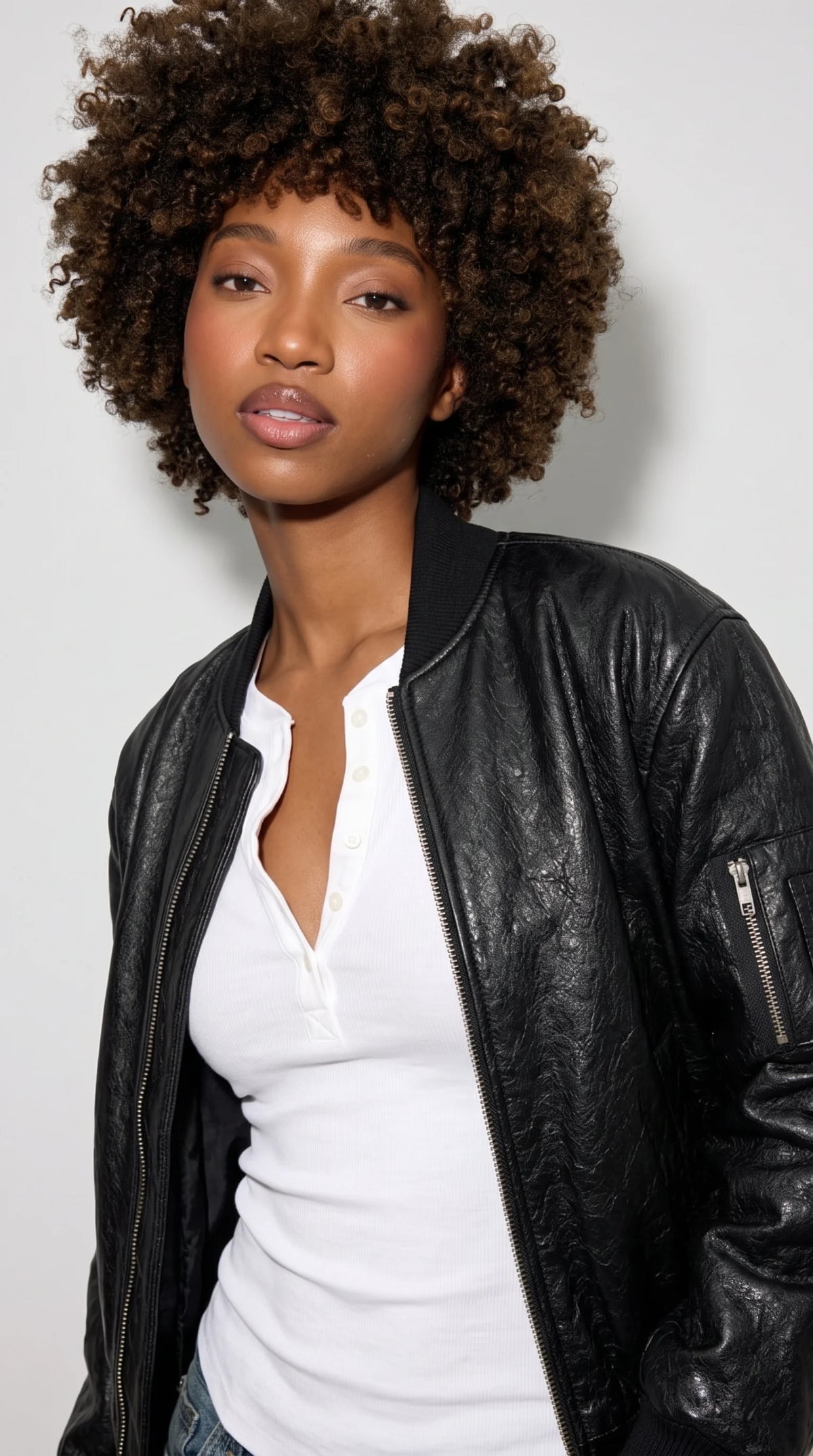 PREMIUM BLACK LEATHER BOMBER JACKET