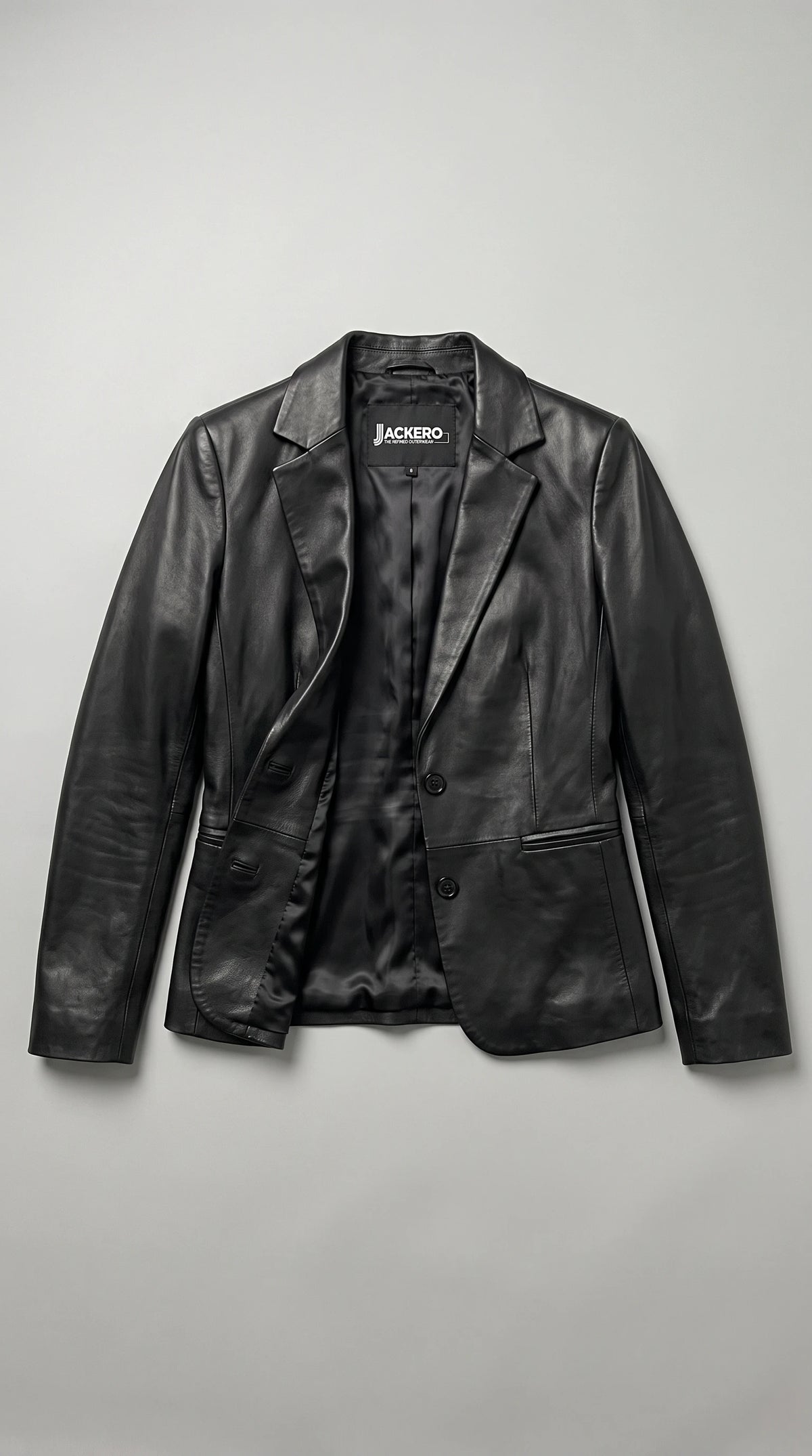 BLACK LEATHER BLAZER