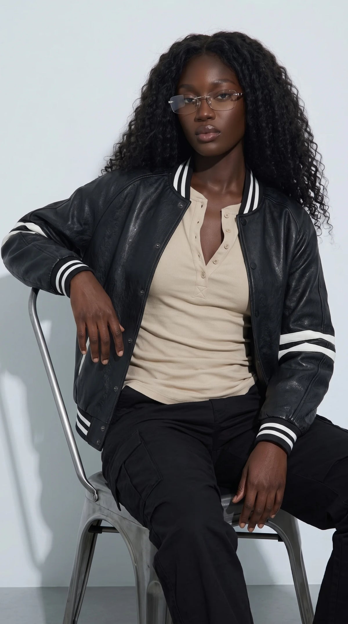 PREMIUM BLACK LEATHER BOMBER CAFE RACER JACKET