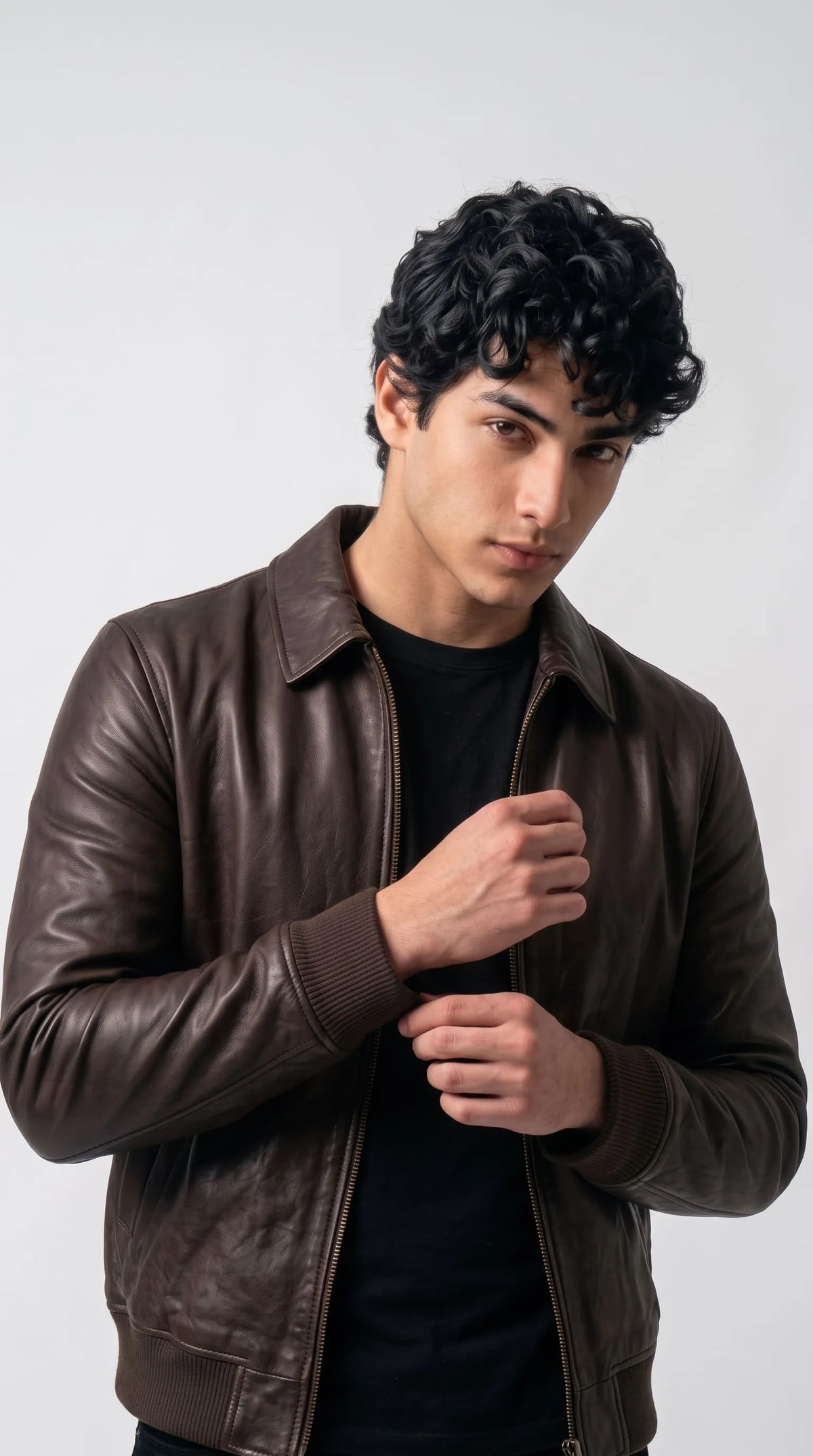 DARK CHOCOLATE BROWN LEATHER JACKET