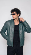 DARK CYAN LEATHER JACKET