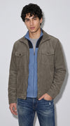 DARK GREY UTILITY SUEDE JACKET