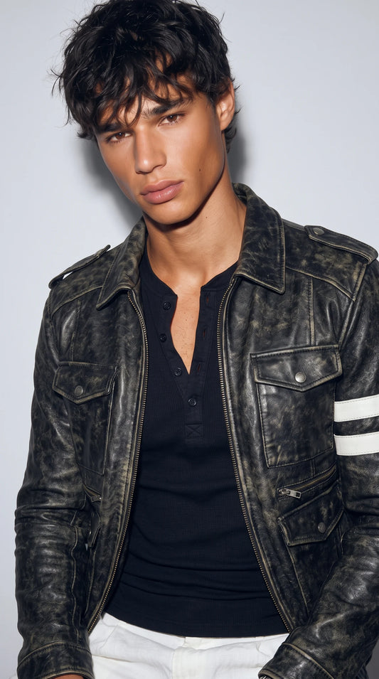 PREMIUM BLACK LEATHER CAFE RACER JACKET