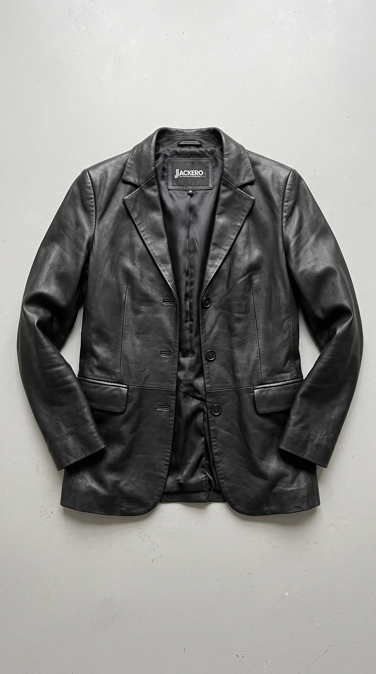 WOMEN BLACK LEATHER BLAZER