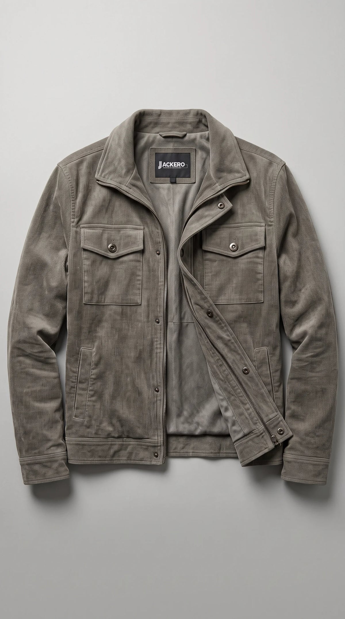 DARK GREY UTILITY SUEDE JACKET