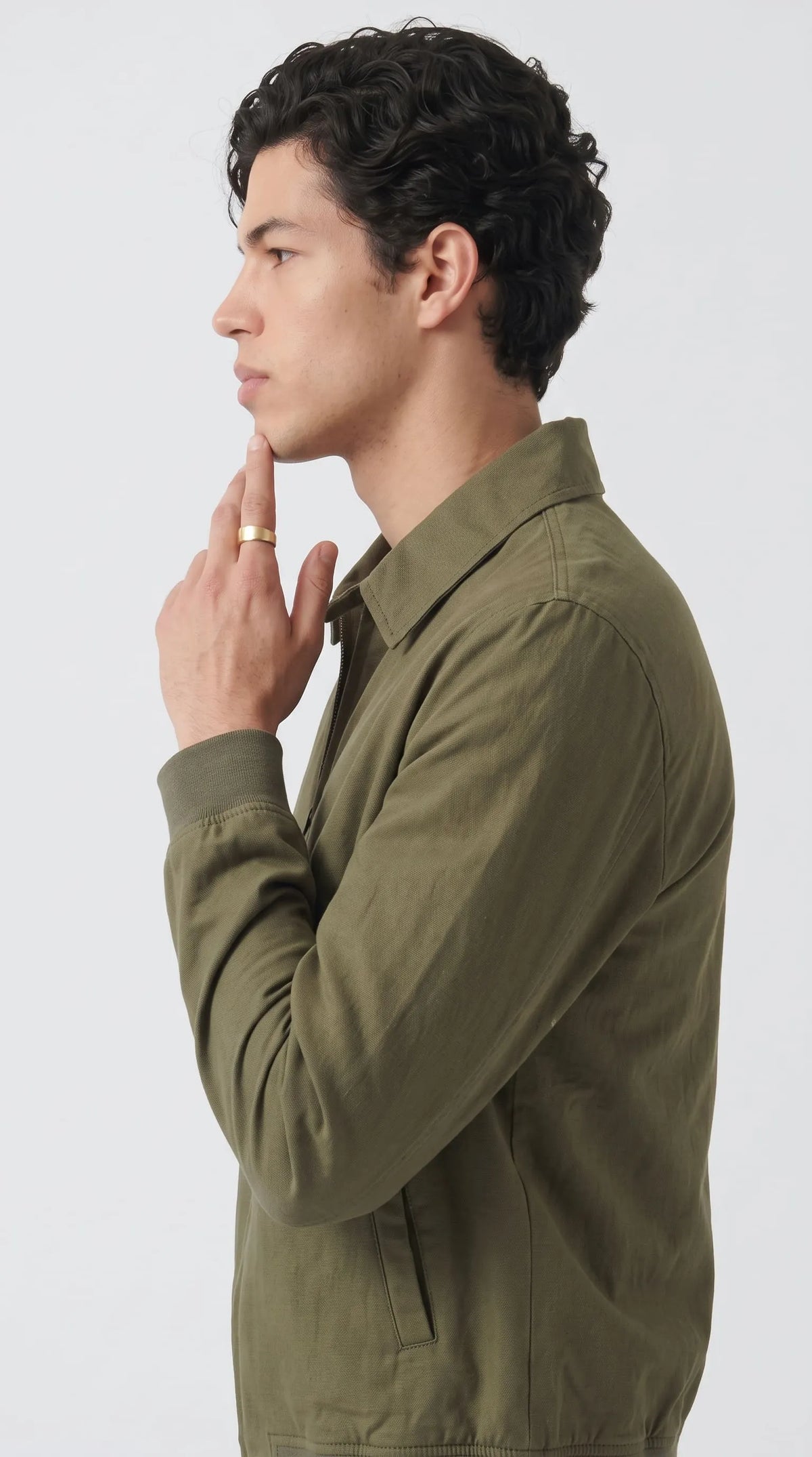 OLIVE GREEN COTTON JACKET