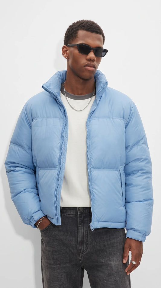 LIGHT BLUE PUFFER JACKET