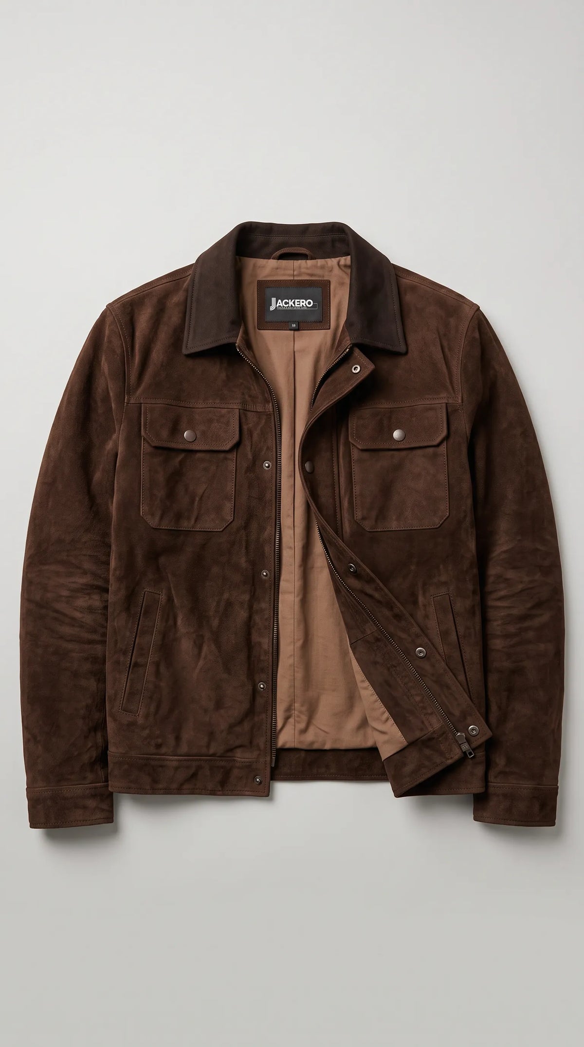 DARK CHOCOLATE BROWN SUEDE JACKET