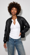 PREMIUM BLACK LEATHER BOMBER JACKET