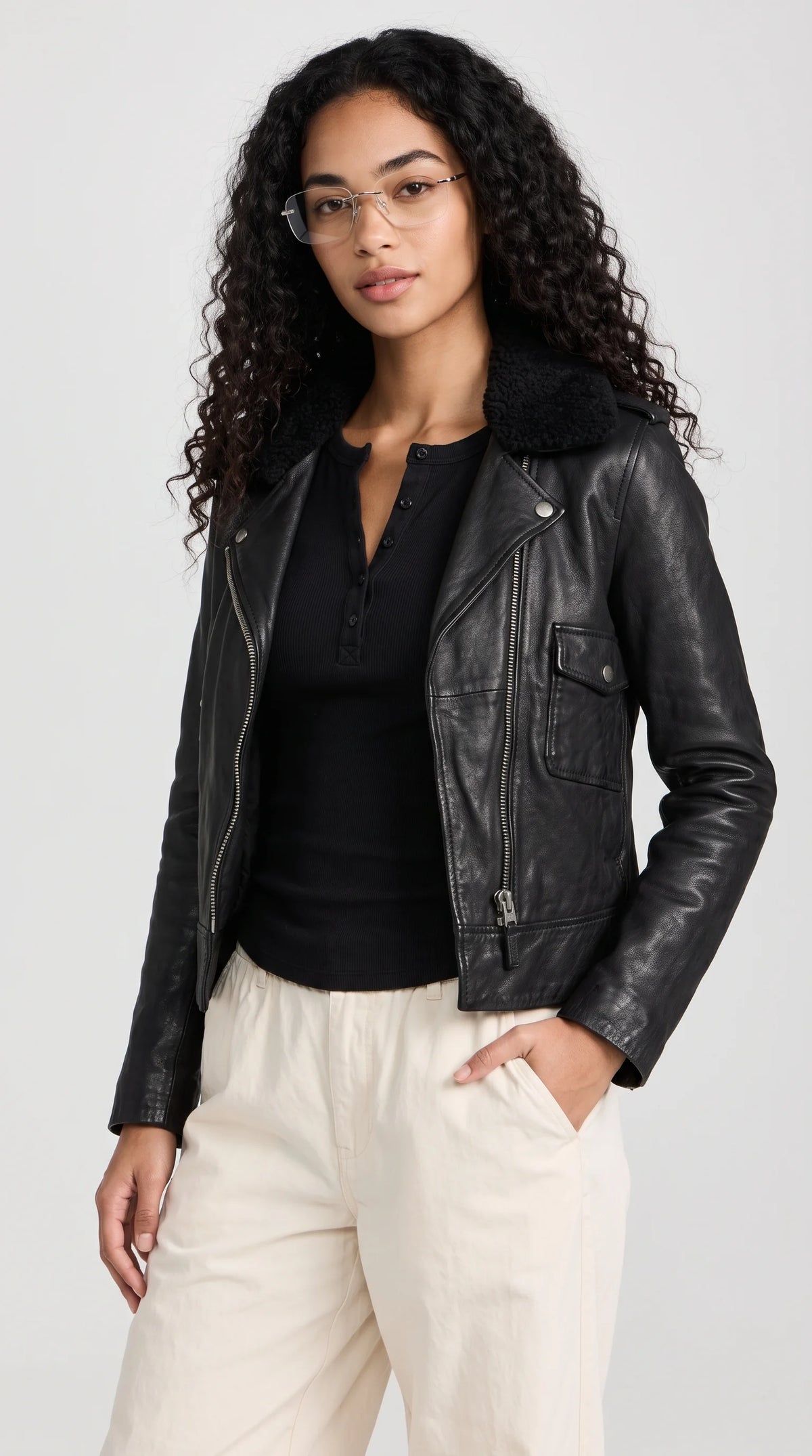 PREMIUM BLACK LEATHER BIKER JACKET