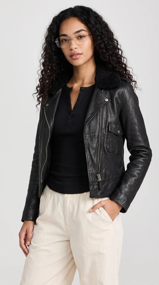 PREMIUM BLACK LEATHER BIKER JACKET