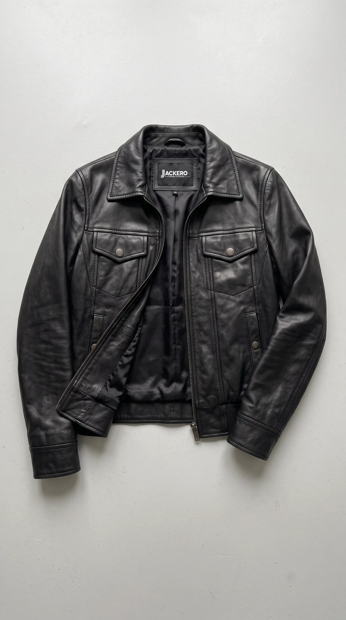 PREMIUM BLACK LEATHER BOMBER JACKET