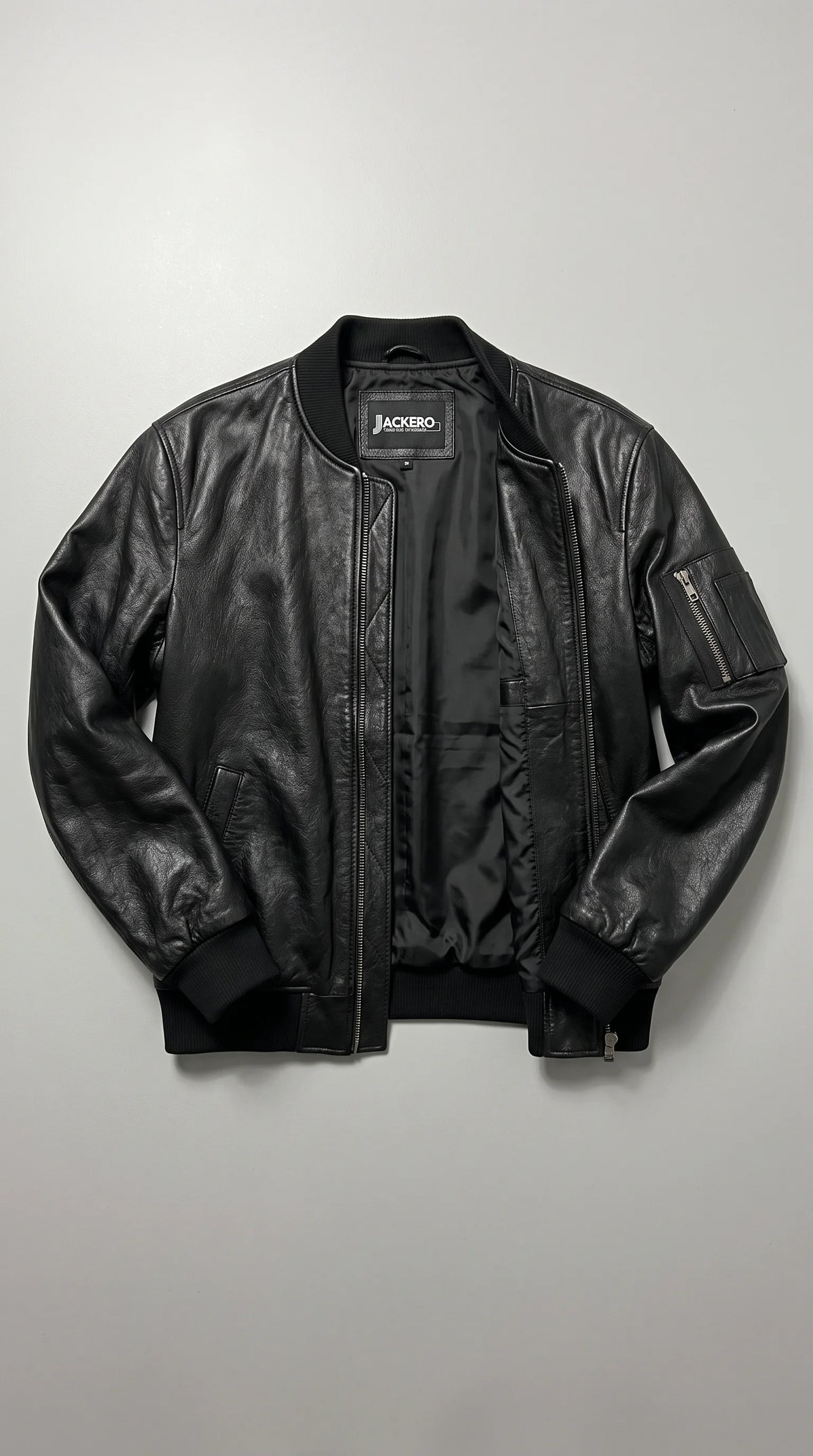 PREMIUM BLACK LEATHER BOMBER JACKET
