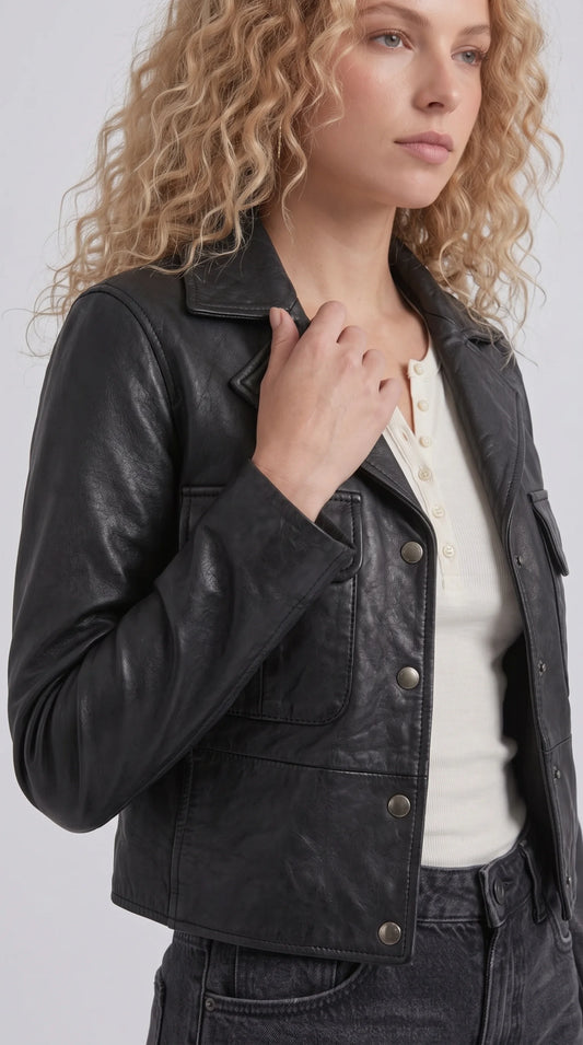 BLACK LEATHER JACKET