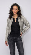 GREY DISTRESSED LEATHER JACKET