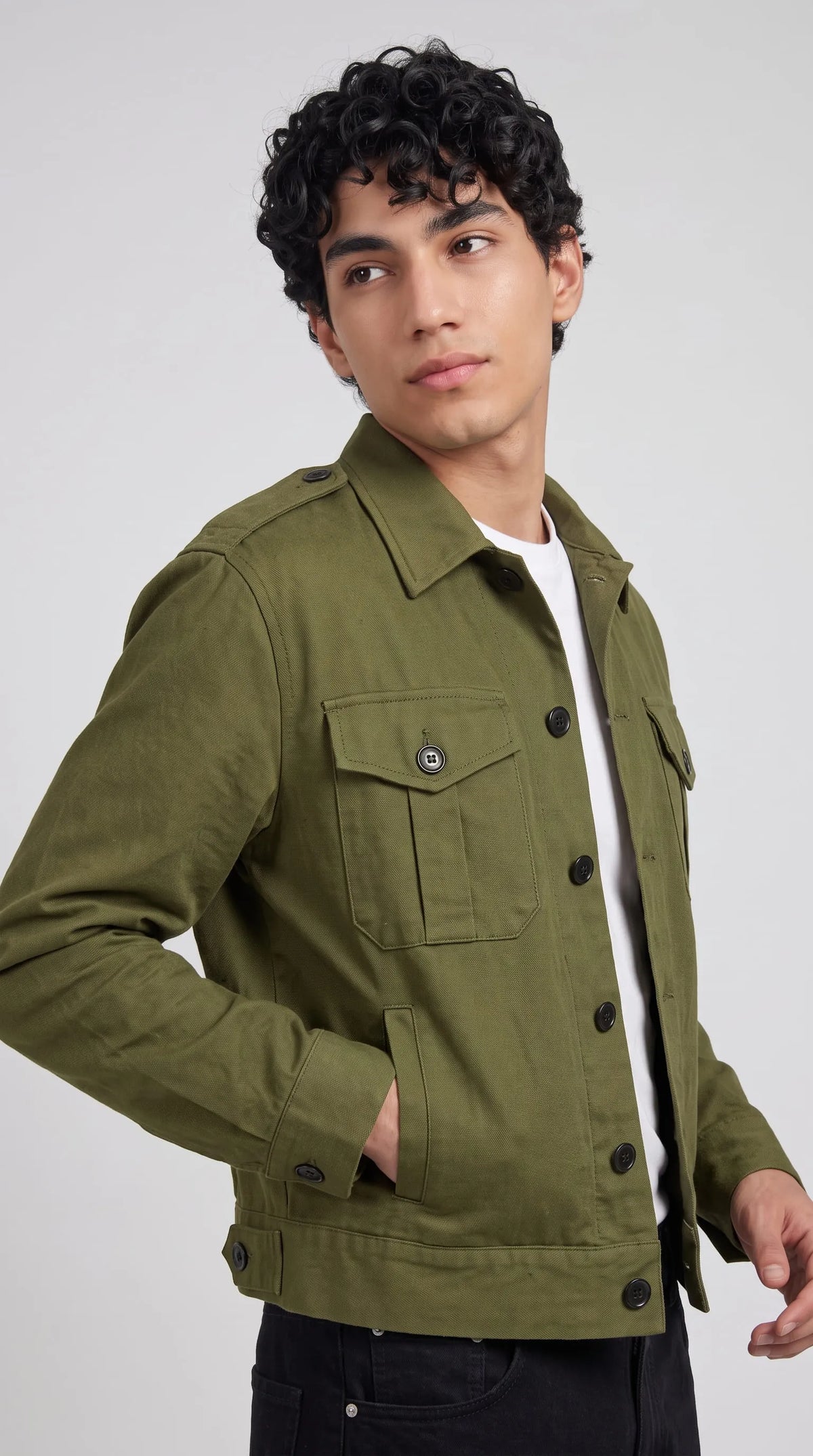 OLIVE GREEN COTTON JACKET