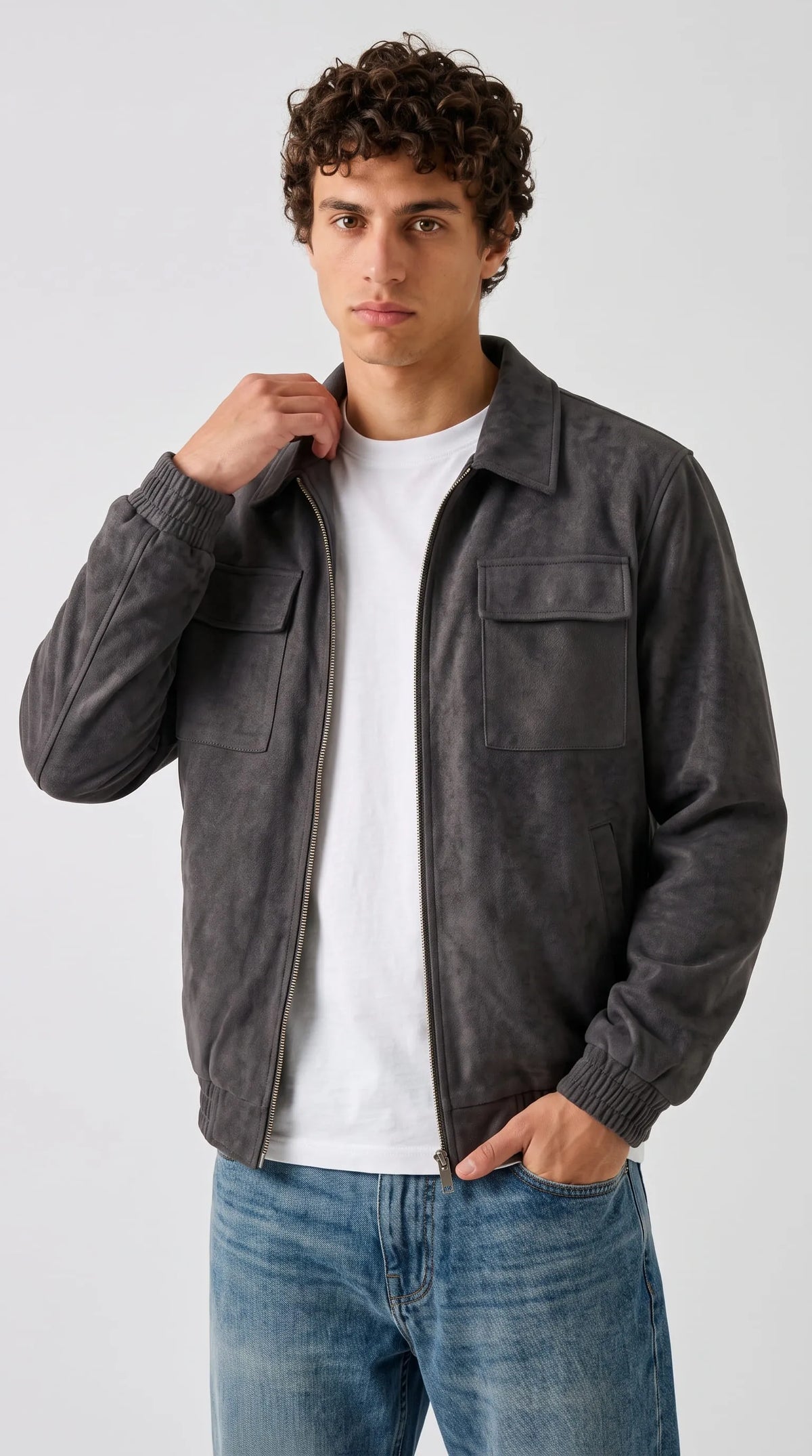 DARK GREY SUEDE JACKET