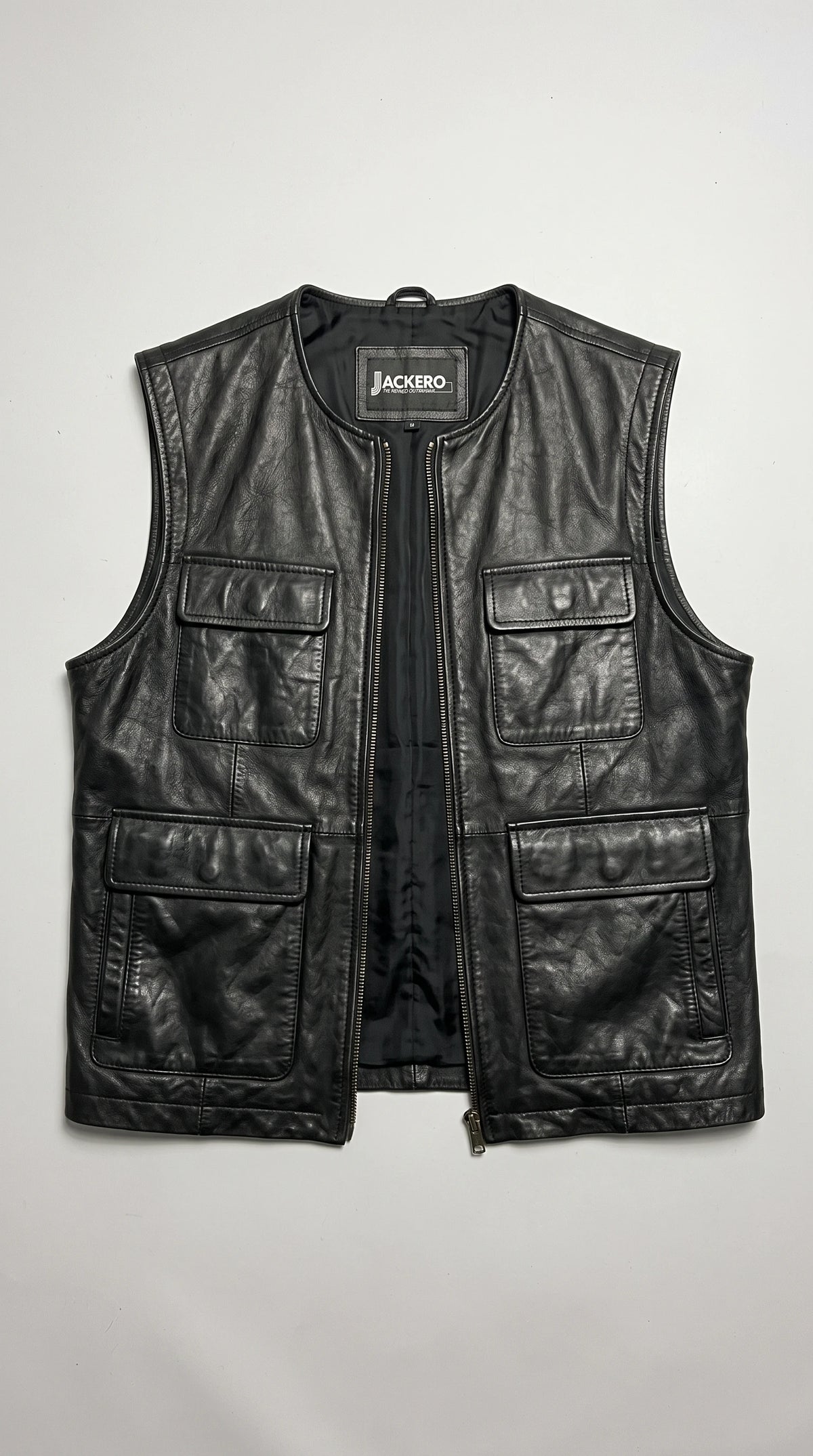 BLACK LEATHER VEST