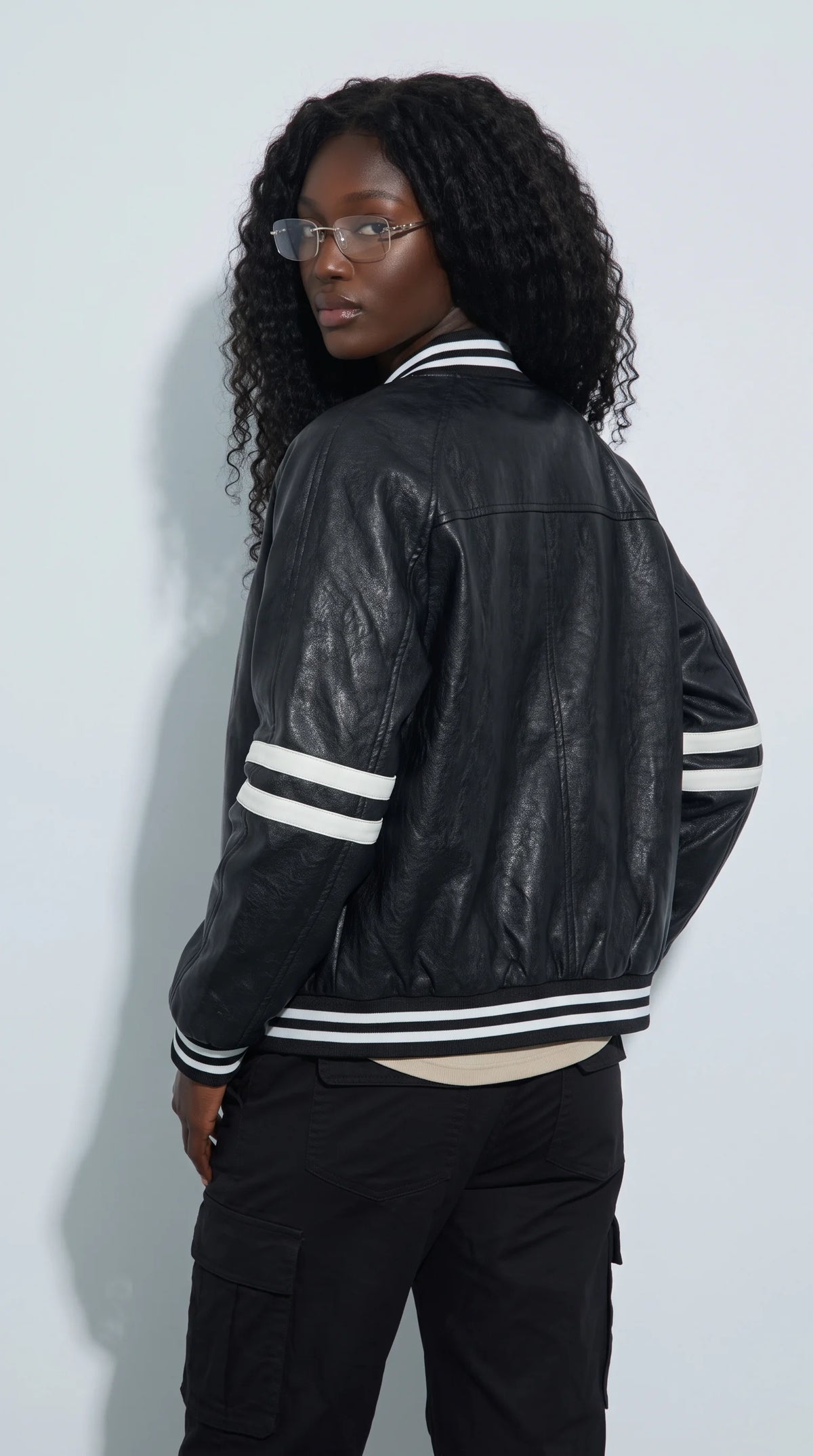 PREMIUM BLACK LEATHER BOMBER CAFE RACER JACKET