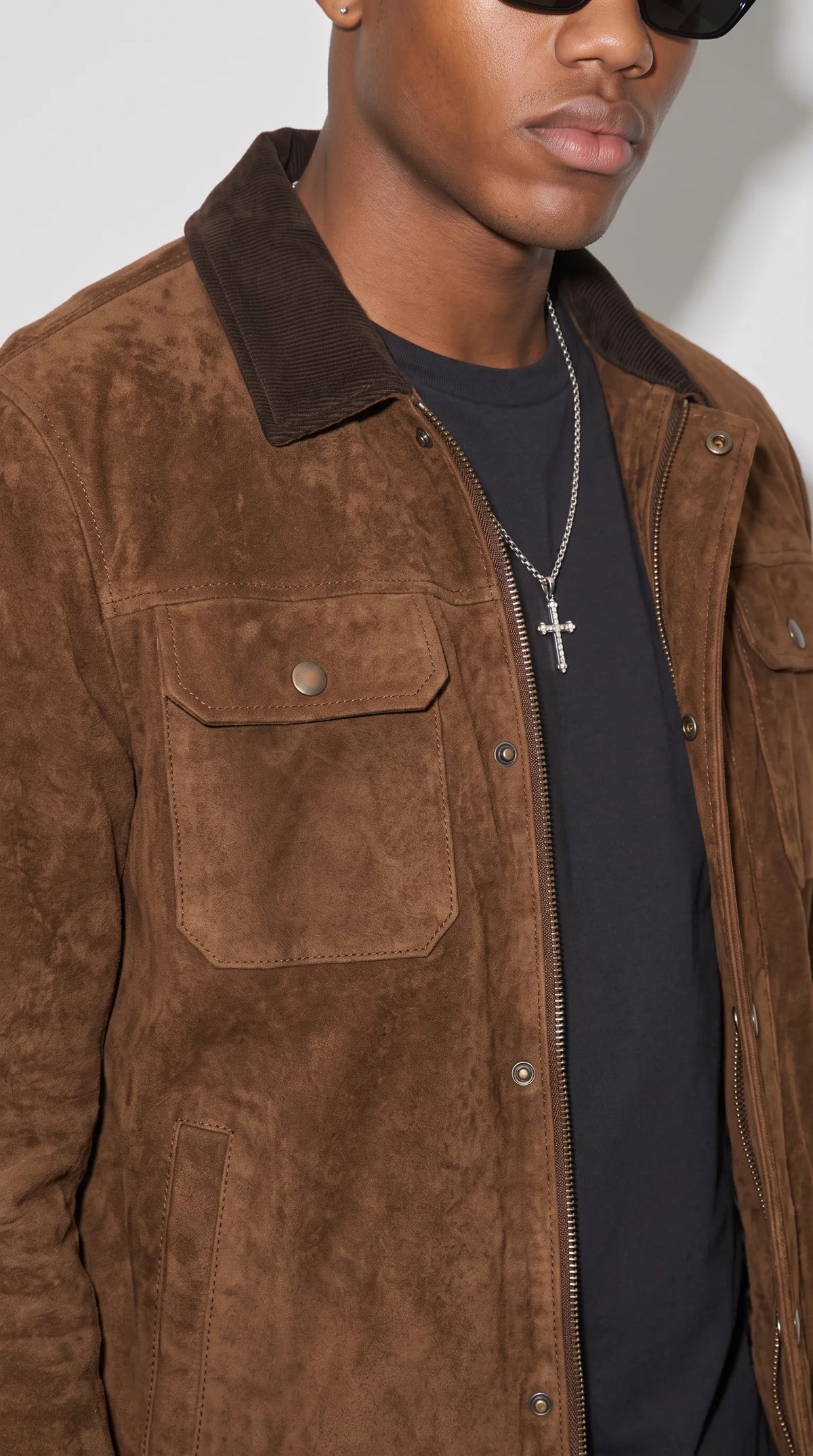 DARK CHOCOLATE BROWN SUEDE JACKET