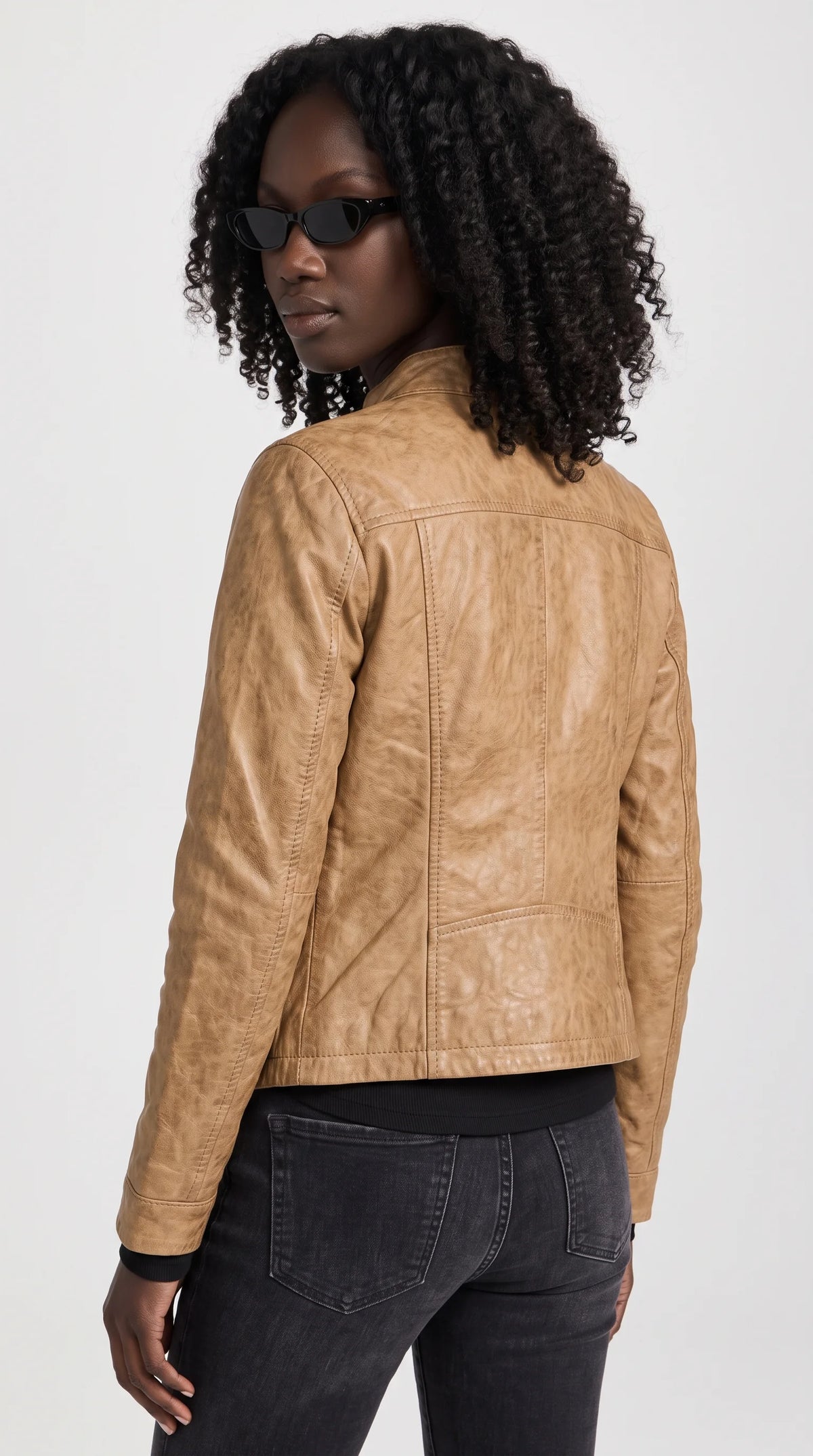 LIGHT BROWN LEATHER JACKET
