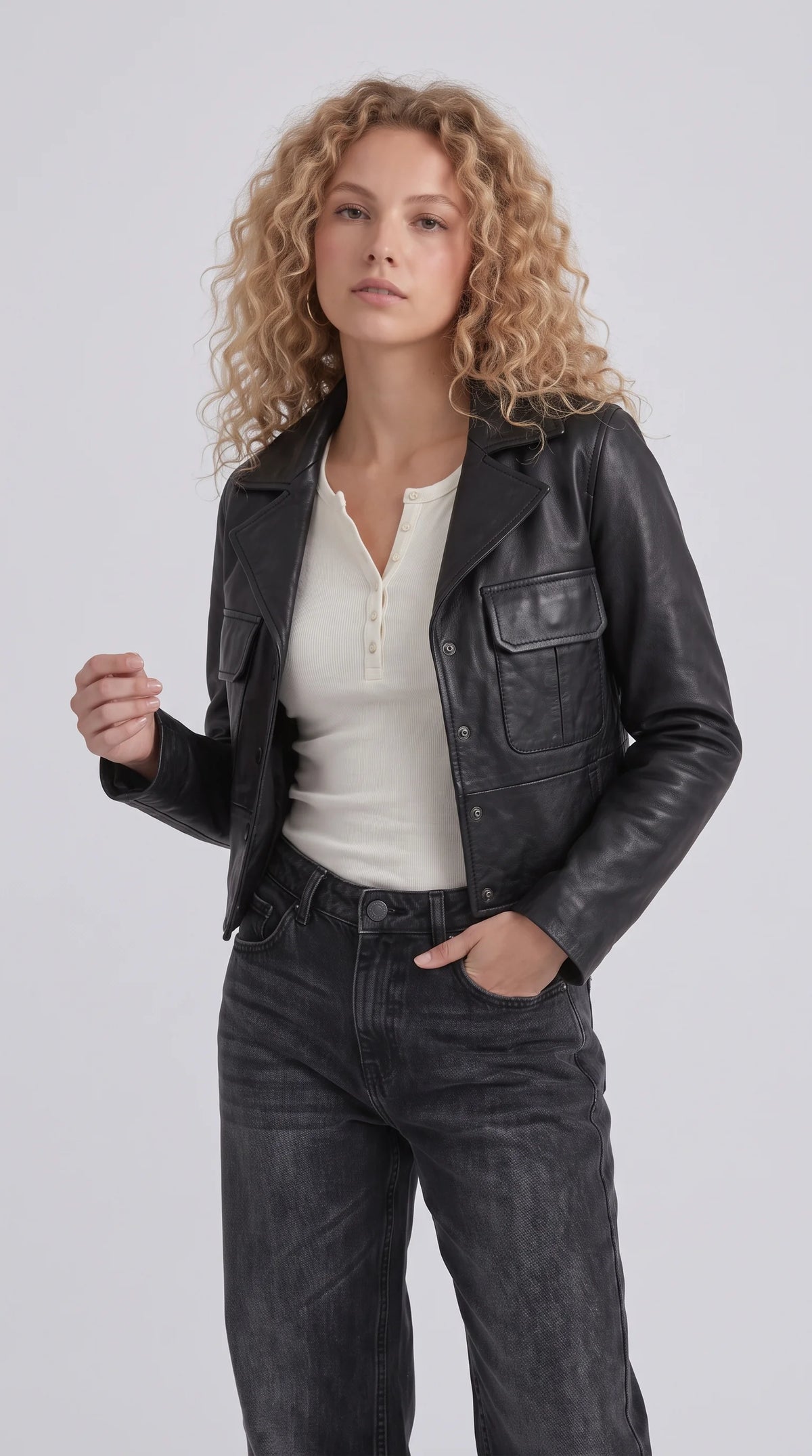 BLACK LEATHER JACKET