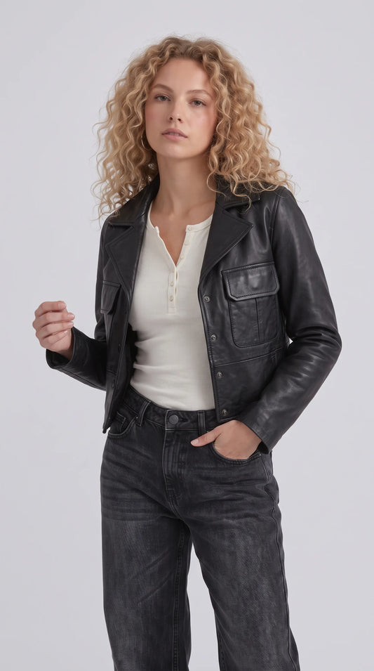 BLACK LEATHER JACKET