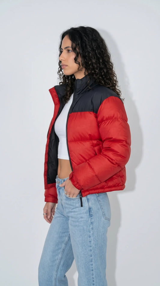 RED AND BLACK PUFFER JACKET