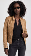 LIGHT BROWN LEATHER JACKET
