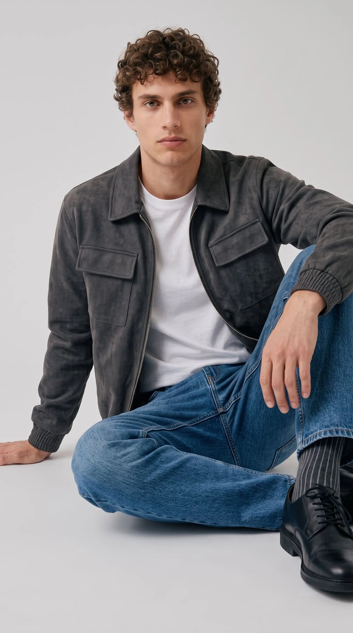 DARK GREY SUEDE JACKET