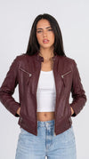DARK RED VINE LEATHER JACKET