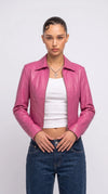 PINK LEATHER JACKET