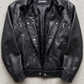 DARKEST BLACK LEATHER BAGGY JACKET