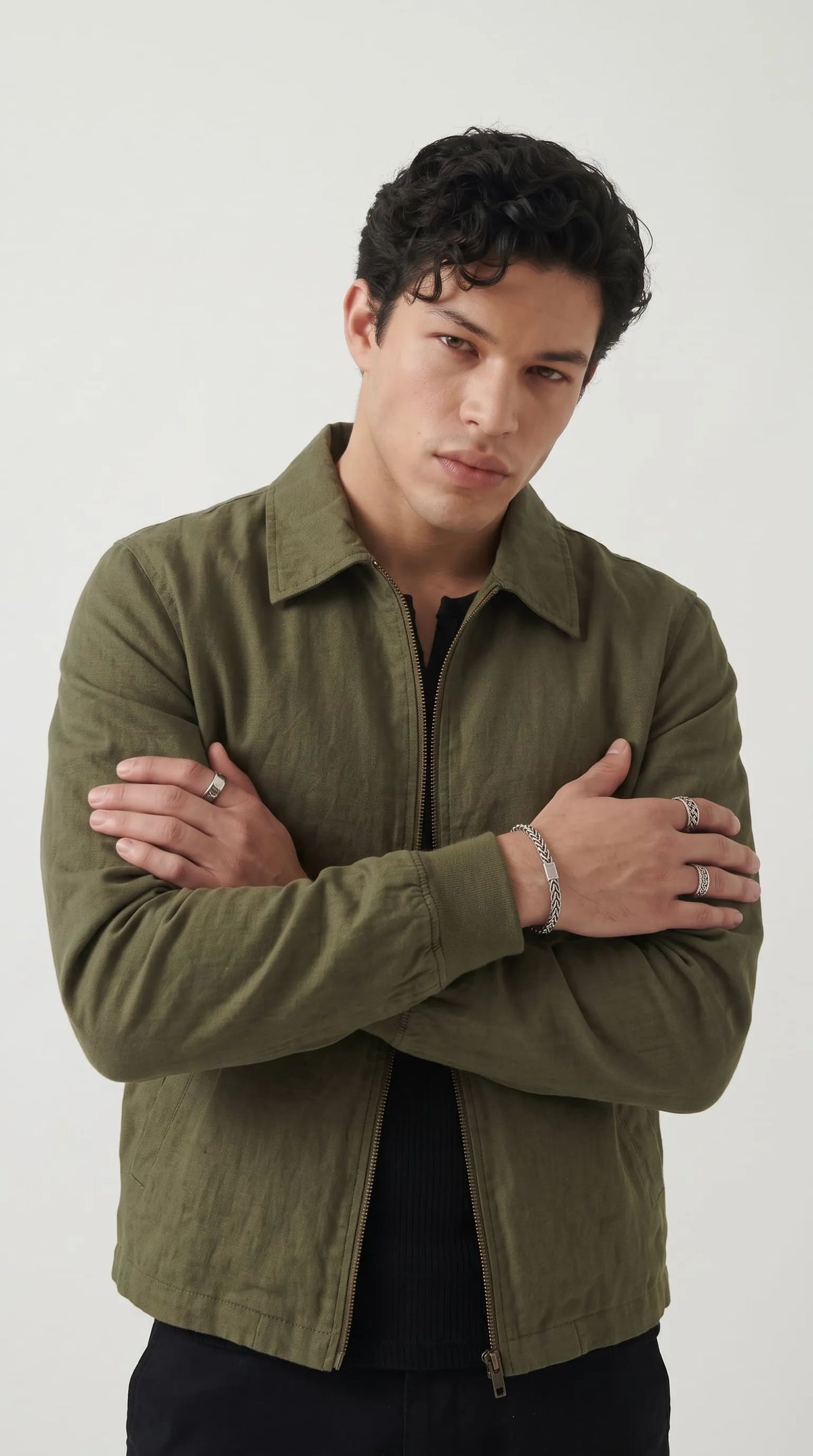 OLIVE GREEN COTTON JACKET