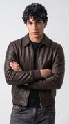 DARK CHOCOLATE BROWN LEATHER JACKET